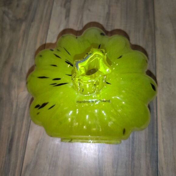 Smith & Hawken Candle Holder Yellow & Black Splatter Pumpkin Handmade In Poland. - Picture 2 of 6